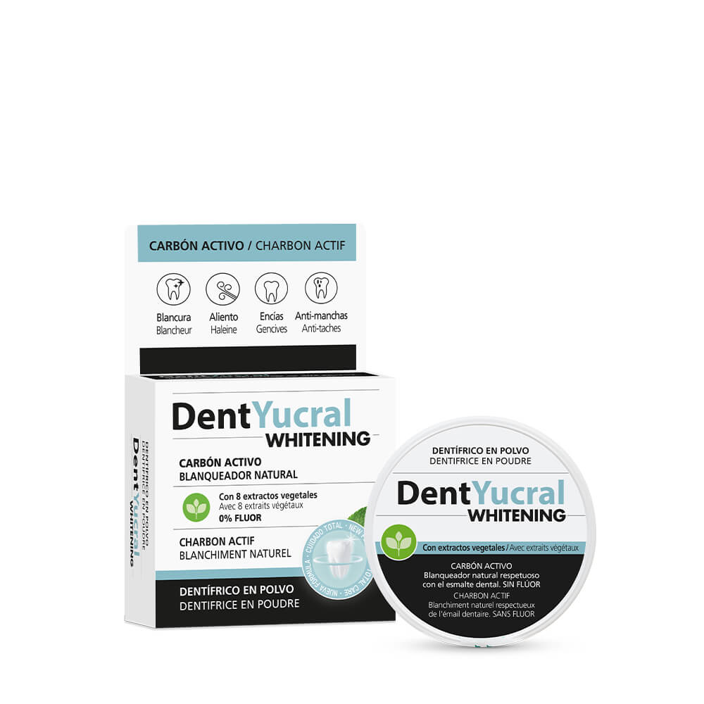 El dentífrico en polvo Dentyucral Whitening está indicado para todas las personas que quieren recuperar la blancura y el brillo natural de sus dientes de una forma rápida