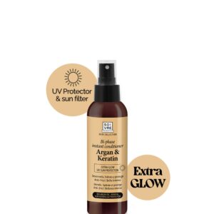 Spray desembaraçador brilho + proteção UV - Brilho extra. Proteção UV + Filtro solar.