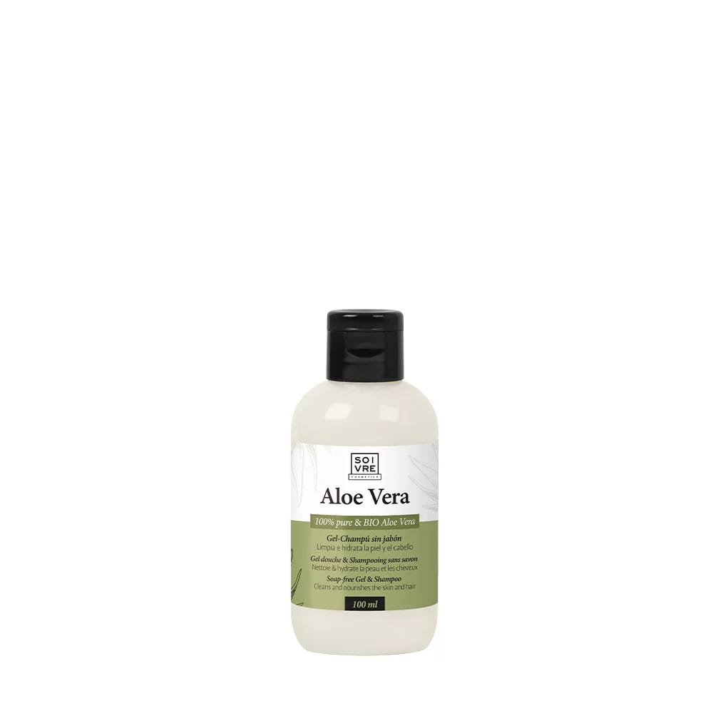 Gel-champ&uacute; mini Aloe Vera - Limpia e hidrata la piel y el cabello.