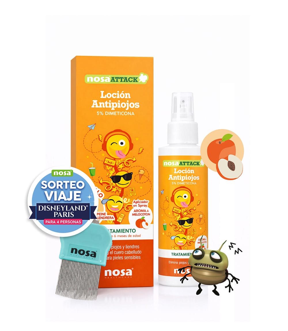 Nosa Attack antipilars shampoo with comb and spray applicator
