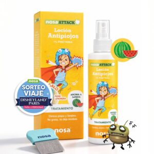 Loção antialérgica Nosa Attack com pente e aroma a pepino